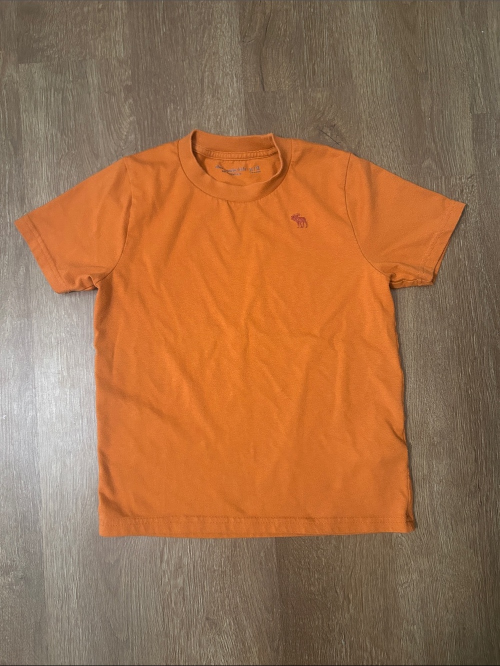 abercrombie kids Orange Short Sleeve Crew Tee with Embroidered Moose